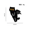 Nuevo Broche de Gato Negro Alado de Dibujos Animados, Lindo y Creativo, Insignia Divertida de Gato de Dibujos Animados, Accesorio Versátil