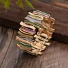 Pulsera Elástica Geométrica de Línea Esmaltada de Venta Caliente Transfronteriza para Mujer, Pulsera Creativa Exagerada de Aleación Colorida Irregular