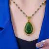 Collar Nuevo Estilo de Jaspe Forma de Gota de Agua para Mujer, No se Desvanece, Gama Alta, Cadena para Clavícula de Moda y con Atmósfera, Accesorios de Collar Versátiles al por Mayor