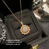 Collar vintage italiano con gemas de copo de nieve y estrella, pendientes vintage de circonita y girasol chapados en oro de 18 quilates.
