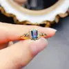 Anillo Popular de Topacio Natural al por Mayor de Fábrica Plata S925 Incrustado Piedra Principal 4*5 Joyería de Lujo Venta Directa de Fábrica