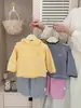 Sudadera con capucha a rayas para bebé, ropa de otoño para niños, sudadera ligera casual de punto, top versátil estilo coreano para bebé, prenda base