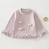 Ropa para bebés y niños Anyang, unisex, camiseta básica de manga larga de terciopelo suave para todas las estaciones, ropa de bebé, top de cuello redondo, capa interior