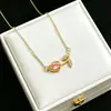 Moderna Cadena de Tulipan Europea y Americana Transfronteriza Lujo Ligero Gama Alta Versátil Cadena de Flor para Clavícula Joyería para Mujer Venta al por Mayor