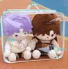 Bolsa de Passeio para Boneca de Algodão 20cm40cm50cm Bolsa à Prova de Poeira de PVC Transparente Bolsa de Exibição Suporte de Arame de Aço Bolsa de Armazenamento