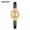 Reloj de mujer Sanda Brand Small Square Sugar, estilo retro, exquisito, informal, de cuarzo, sencillo, elegante y resistente al agua.