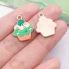 Serie de Festivales Irlandeses Accesorios de Joyería de Esmalte de Dibujos Animados DIY Colgante Individual Trébol Verde Charm para Pulsera