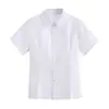 Nueva camisa blanca JK, minifalda femenina, corte ajustado, estilo preppy, top de uniforme con corbata y lazo, camisa versátil