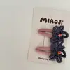 Par de pinzas para el pelo de flor de lana de color nuevo para niños, pinza para el pelo de bebé, pinza para flequillo