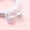 Estuche para Lentes de Contacto de Dibujos Animados de Alta Apariencia, Diseño Sencillo para Estudiantes y Chicas, Caja de Cuidado para Viajes, Caja Compañera Portátil