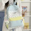 Mochila para mujer estilo ins coreano, diseño de lunares color-blocking, estilo universitario, adecuada para estudiantes de secundaria y preparatoria, para viajes y salidas