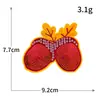 Lentejuelas Bordadas de Acción de Gracias Serie Cosecha de Otoño Bordado por Computadora Hoja de Arce Calabaza Parche de Tela Bordado Parche para Ropa DIY