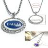 Collar con colgante de gema de tiempo de diamante ovalado de la NFL Fútbol Americano 32 Equipos Green Bay Panthers Collar con nombre del equipo