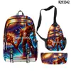 2025 Conjunto de Três Peças Mochila Escolar Mochila de Ombro Estojo de Lápis Homem de Palito de Madeira Transfronteiriço Shanhaijing Tungtungtung