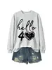 Amazon eBay estación independiente moda versátil mujer hola 40 corazón cuello redondo manga larga sudadera comercio exterior transfronterizo