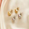 Acero de titanio de alta gama nicho pendientes de lujo ligero pendientes versátiles moda pendientes simples pendientes no se desvanecen producto nuevo