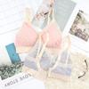 Nova cor combinação lingerie de amamentação para gestantes abertura frontal com fecho tamanho grande para mães grávidas pós-parto sutiã de amamentação de renda