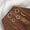 Aretes de Aro Lisos S999 de Plata Pura para Mujer, Aretes de Estilo Simple para Dormir, No Necesitan Quitarse los Agujeros de las Orejas Perforadas, Aretes en Stock al por Mayor