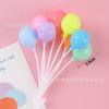 Enfeites de Decoração de Bolo de Balão de Plástico Macaron Colorido Pacote de Corações Bola em Forma de Coração Decoração de Confeitaria Infantil Plug-In