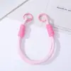 Lanyard de Teléfono Colorido con Doble Hebilla DIY Bloqueo de Color Tejido a Mano Correa de Muñeca Antirrobo Llavero de Cuentas Pixel Adorno Colgante
