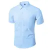 Camisa blanca de manga larga para hombre, estilo coreano, ajustada, informal, para trabajo profesional, sin planchado