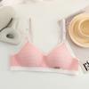 Nuevo estilo de ropa interior fina plisada con burbujas para niña, sujetador ajustable especial con fruncido, antiflacidez y sin aros de acero para pecho pequeño.