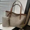 Bolso Grande de Capacidad para Madre e Hija para Viajes Diarios 2026 Nuevo Estilo Coreano Bolso de Hombro Bolso Tote Estampado a Cuadros Bolso de Mano de Alta Gama