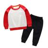 Procesamiento Personalizado de Ropa Infantil, Conjunto de Sudadera Bloque de Color, Camiseta Básica Estilo Coreano, Conjunto de Dos Piezas con Letra y Dibujo, Uniforme de Clase de Moda, Ropa para Fiesta