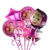 Conjunto de balões Masha e o Urso em forma de desenho animado, decoração de fundo para festa de aniversário infantil, brinquedo, balão de filme de alumínio