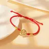 TikTok Chapeuzinho Vermelho Pulseira Tecida Marca Antiga Fortune diy Casal Melhor Amigo Boa Sorte Este Ano Cordão de Mão de Alto Valor