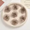Flor de organza simulada de 5.5 cm con 5 pétalos y tela brillante, accesorio DIY para tocados, ropa, zapatos, sombreros, accesorios para el cabello y decoración de corsage