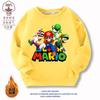 Sudaderas para niños Primavera y Otoño 2024 Ropa Nueva Dibujos Animados Medio Abiertos Ropa para Niños Grandes Tops Aterciopelados Engrosados Otoño e Invierno para Niños