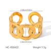 Anillo Abierto de Acero de Titanio Europeo y Americano Transfronterizo que No se Desvanece con Gota de Aceite Nicho de Alta Gama Anillo de Acero Inoxidable Joyería de Mano Asimétrica
