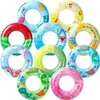 Anillo inflable de natación de PVC de colores con impresión completa personalizado por el fabricante, Anillo inflable de PVC para ayuda a la natación infantil