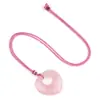 Collar de Piedra de Amor de Cristal Natural, Cadena de Suéter de Amor, Collar de Piedra de Cristal con Forma de Corazón de Piedra Ojo de Tigre, Colgante de Corazón de Melocotón