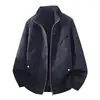M-8XL Chaqueta de Cuero Vintage Trendy para Hombre de Principios de Otoño Abrigo de Cuero Versátil con Cuello Reversibles Suministrado Directamente de Fábrica