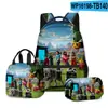 Mochila Escolar Nueva de Película 3D Mochila Bolsa para el Almuerzo Estuche Juego de Tres Piezas