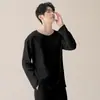 Pijama de algodón 95% para hombre de primavera y otoño, de manga larga, corte holgado, adecuado para estar en casa, pieza superior única, color liso, estilo casual y sencillo