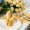 Pano de Guardanapo de Cetim Sedas e Cetins Poliéster Liso Hotel Luxo Decoração de Mesa Casamento Natal Atacado Pano Transfronteiriço