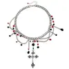 Cadena de Suéter de Perlas al por Mayor Cadena Cruzada Transfronteriza Europea y Americana Collar Punk Multicapa Lujo Ligero Nicho Cadena para Clavícula para Mujeres