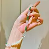 Colar de Qualidade Superior com Pérolas Naturais de Água Doce, Cristal Branco e Crisoprásio - Corrente para Clavícula