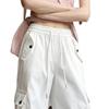 Ropa de Trabajo Blanca para Mujer Verano 2025 Nuevos Pantalones Rectos de Paracaídas Estrechos para Senderismo Jazz Dance Street Dance Petite