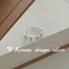 Joyería de diseño inspirado en el estilo ins coreano, anillo de junta retorcida con circonita brillante de plata de ley S925, versátil para apilar