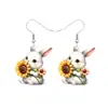 Aretes de Acrílico de Conejo Pendientes Colgantes de Dibujos Animados de Pascua Accesorios para Orejas Encanto Transfronteriza Moda Niñas Damas Niños