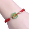 Pulseira de fivela Ping An simples trançada corda vermelha corda de mão para enviar namorada amigas Ping An Guochao fabricantes de pulseiras atacado