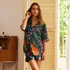 [Tigre Azul] design artístico de nicho pode ser usado fora do design de pijama da marca de moda estampa de verão manga curta short capa