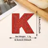 Parches bordados de letras inglesas 26 y números con lentejuelas rojas más vendidos transfronterizos con adhesivo termofusible para decoración de ropa