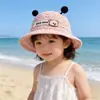 Sombrero de Protección Solar para Niños con Ala Ancha, Sombrero de Sol de Verano para Niños, Sombrero de Paja Transpirable para Niñas, Sombrero de Pescador para Bebé