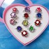 Anillo Nuevo para Niños Dibujos Animados Niña Princesa Joyería Gema de Cristal Diamante Regalo para Niña