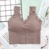 Nova linha Sling lindo para trás enrolado peito sexy renda larga alça de ombro colete sem alças sem alça de aço base de aço para as mulheres